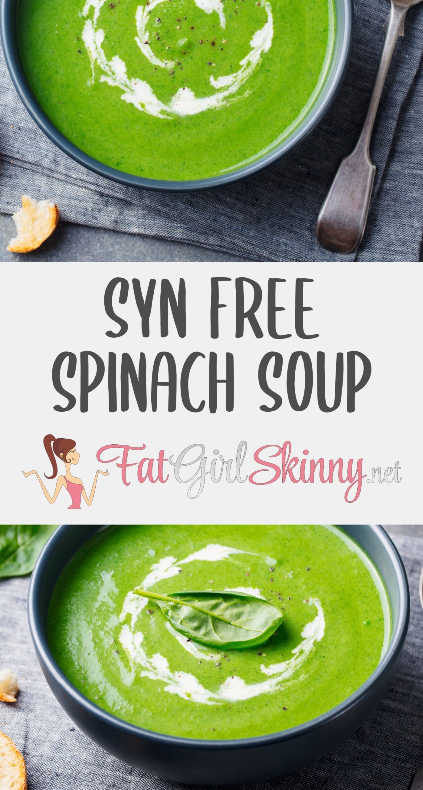 Homemade Spinach Soup | Slimming World Friendly Recipe - Fatgirlskinny ...