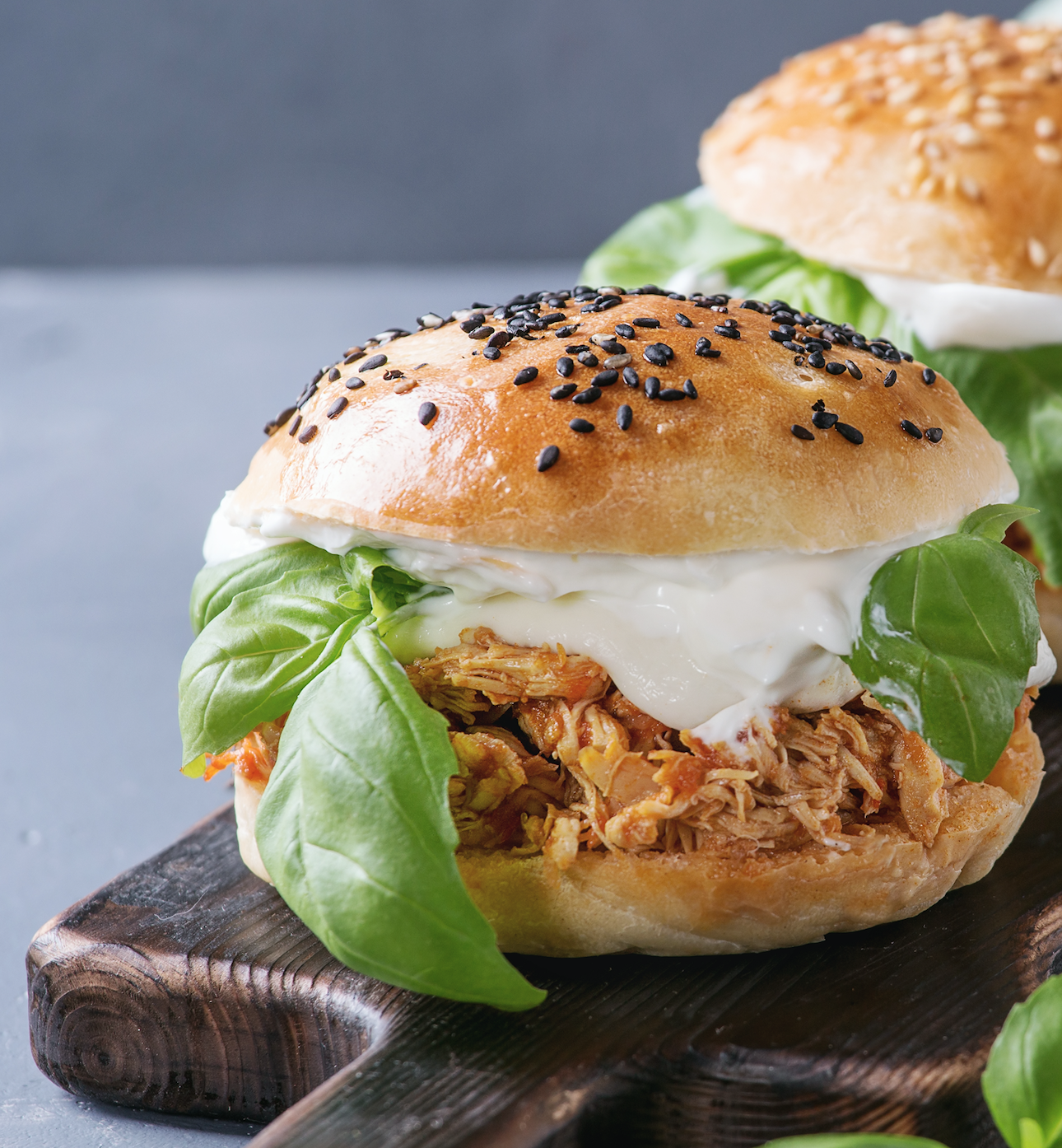 Slow Cooker Pulled Chicken Burger - Healthy Fitness Meals