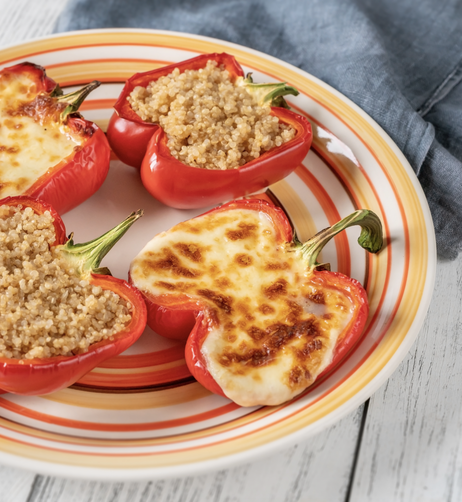 Baked Quinoa and Cheese Stuffed Peppers | Slimming World Friendly Recipe - Fatgirlskinny.net